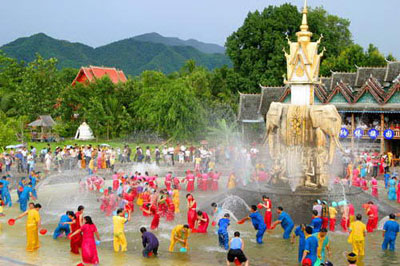 Jubilant Water festival in Thailand